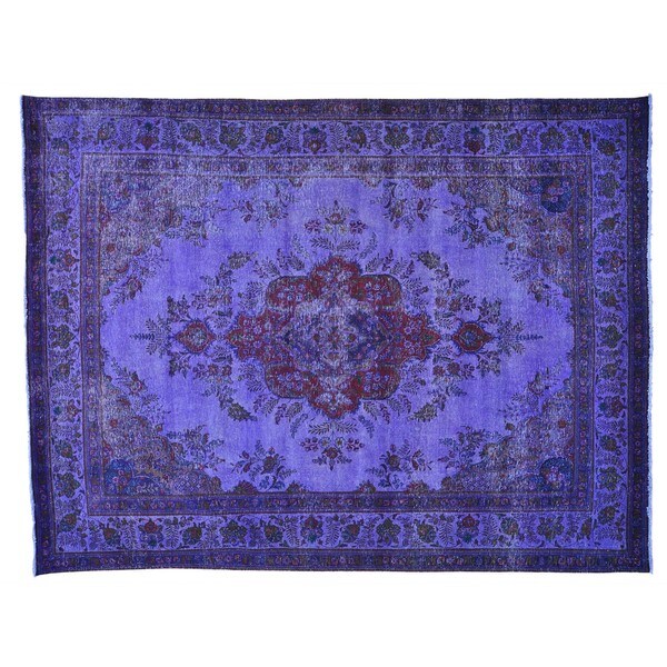 Shop Purple Overdyed Persian Tabriz Handmade Oriental Rug 2'4 x 20'1