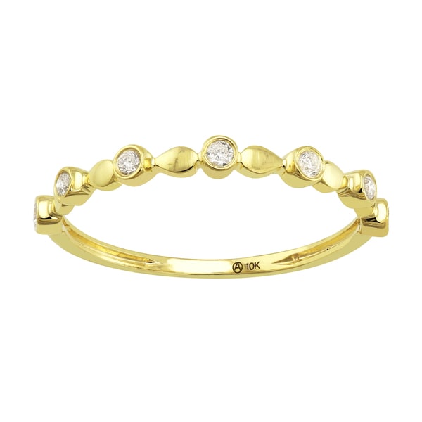 10k Gold 1/8ct TDW Diamond Anniversary Stackable Band Ring