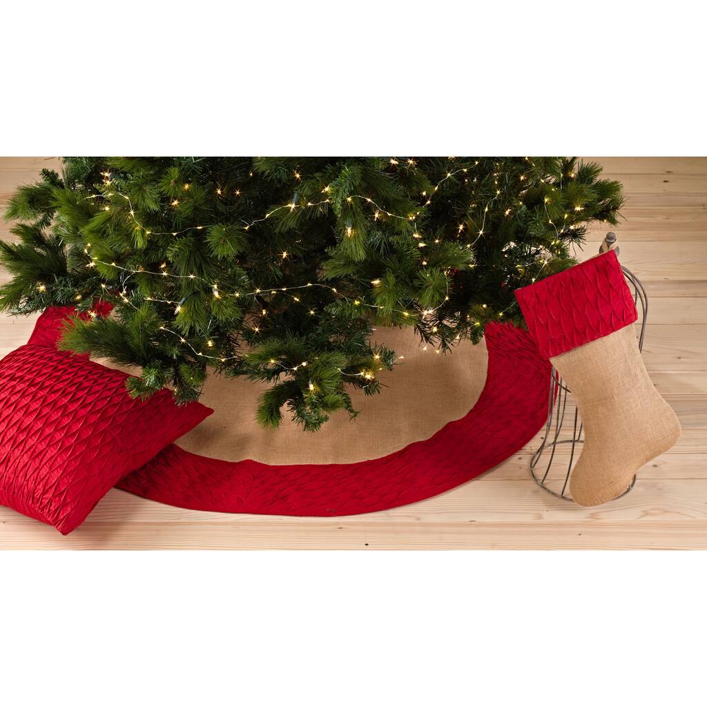 Diamond Pleated Design Stocking or Tree Skirt