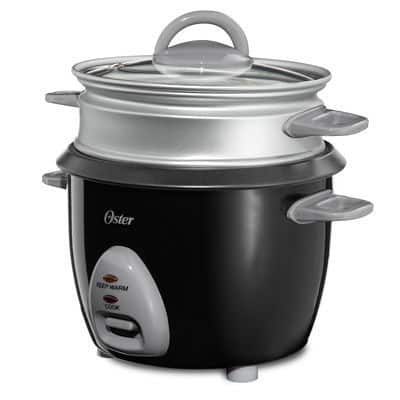 Oster 4724 Black 6-Cup Rice Cooker with Steam Tray