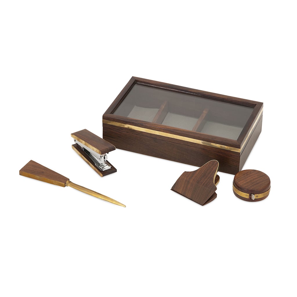 Beth Kushnick Desk Set in Wood Box