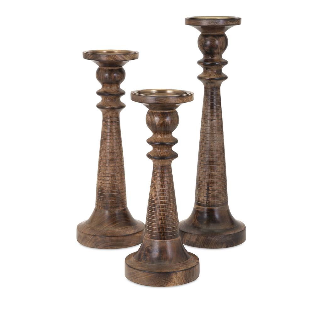 Mosley Wood Candle Sticks (Set of 3)