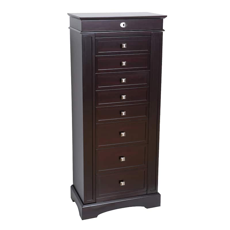 Mele & Co Olympia Wooden Walnut Jewelry Armoire