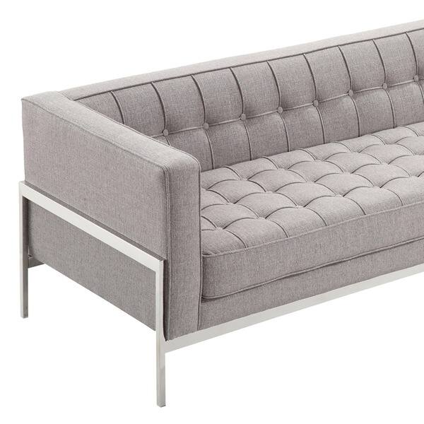 Shop Armen Living Andre Contemporary Sofa In Grey Tweed And