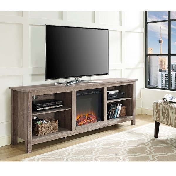 Ash Grey 70" Fireplace TV Stand - 17639197 - Overstock.com Shopping 