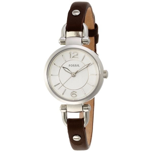 Shop Fossil Women's 'Georgia' Brown Leather Watch - Free Shipping Today ...