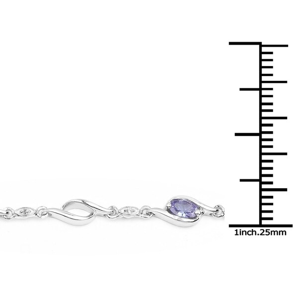 Olivia Leone Sterling Silver 1 1/3ct Tanzanite and White Topaz Bracelet