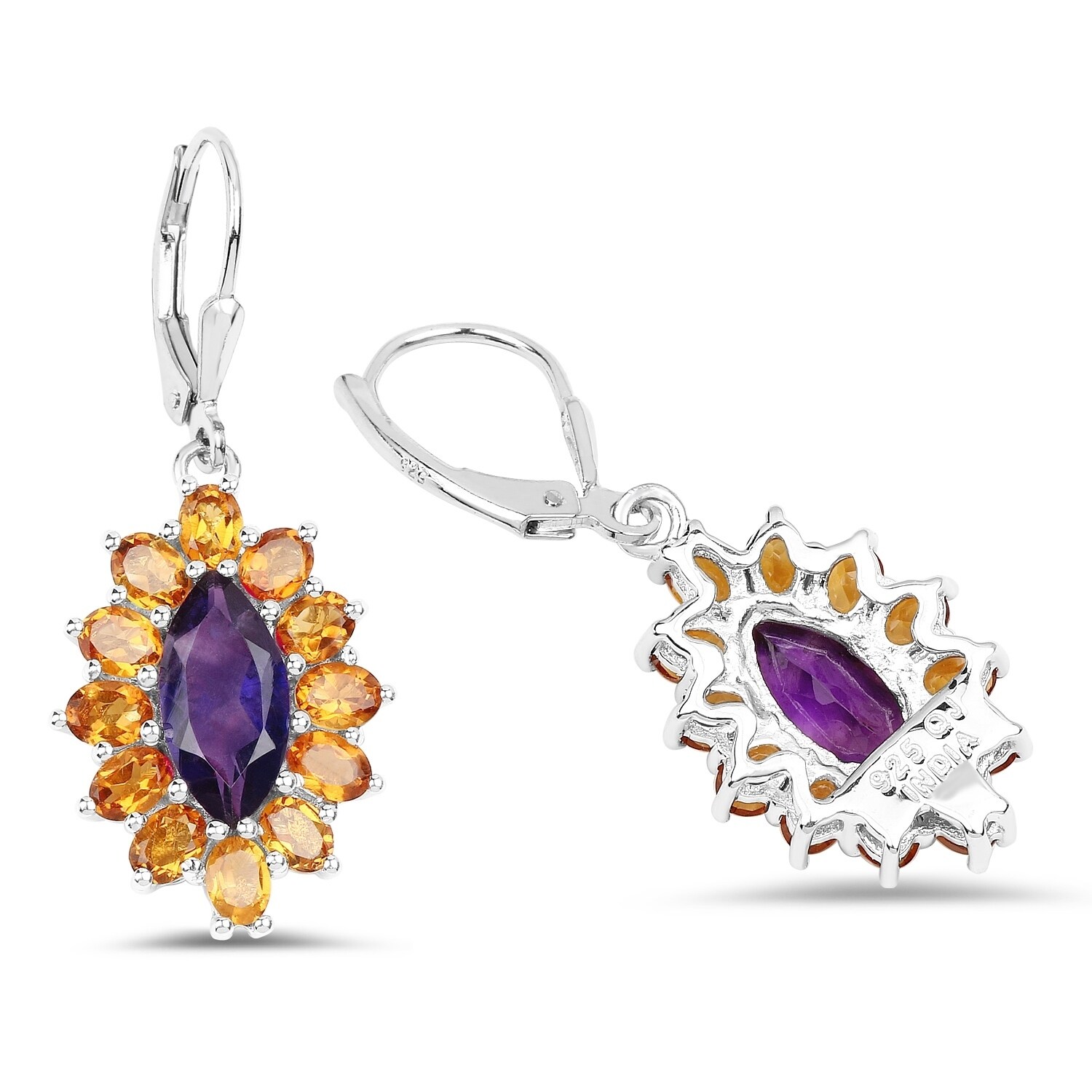 amethyst and citrine earrings