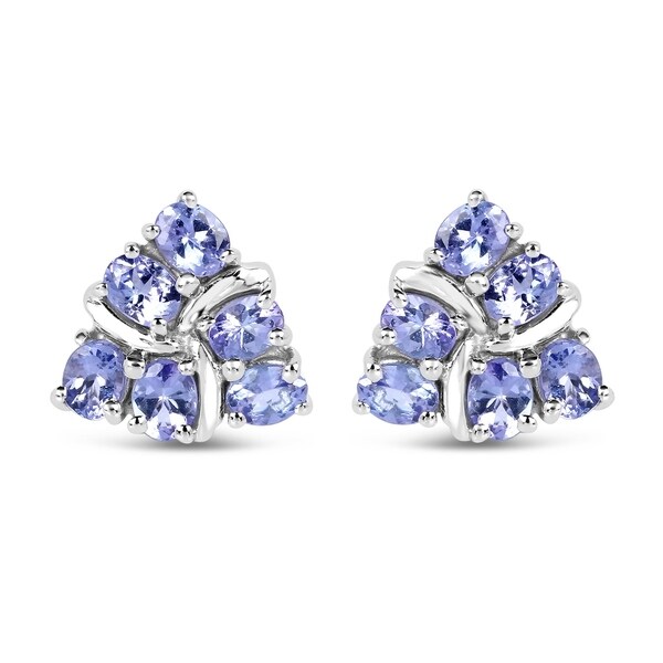 Malaika Sterling Silver 2ct Tanzanite Earrings Free Shipping Malaika Sterling Silver 2ct Tanzanite Earrings