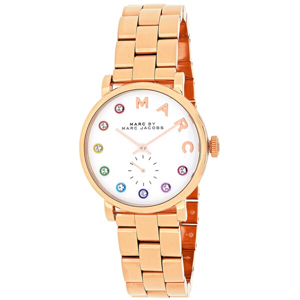 Shop Marc Jacobs Women's 'Baker' Crystal Rose-Tone Stainless Steel ...