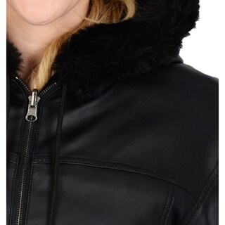 excelled faux leather reversible jacket