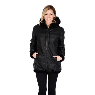 Shop Excelled Women's Black Faux Shearling 3/4-length Coat - Overstock ...