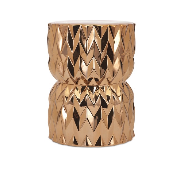 Asmara Ceramic Gold Garden Stool   Shopping