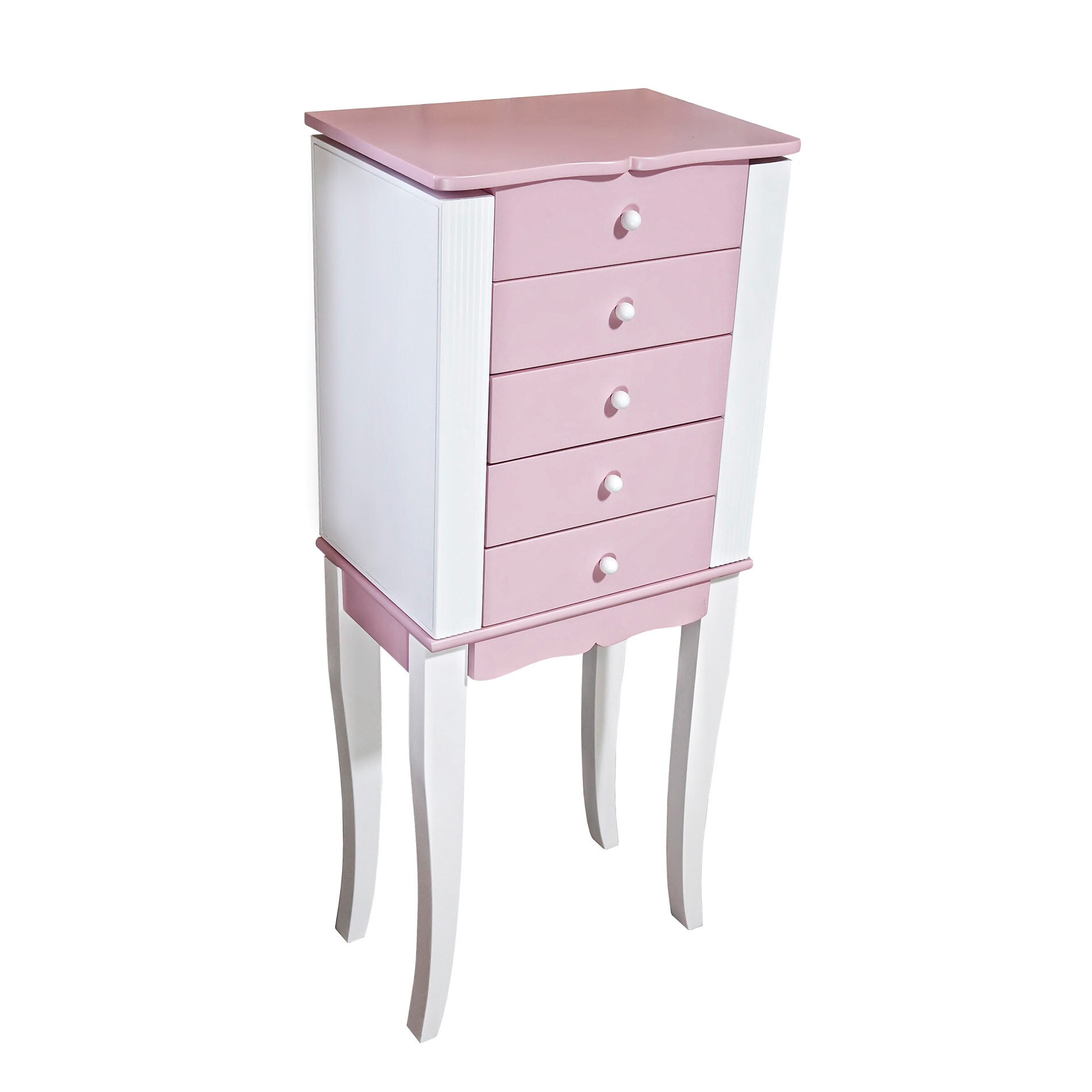 Shop Mele Co Louisa Girls Pink White Wooden Jewelry Armoire
