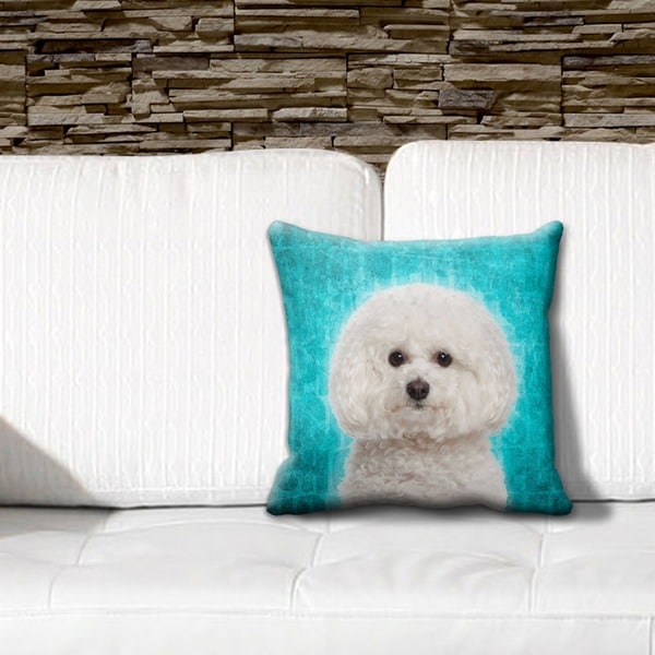 Bichon Frise Grunge 16-inch Throw Pillow