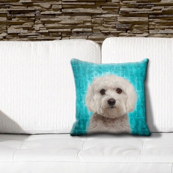 Maltese Grunge 16-inch Throw Pillow