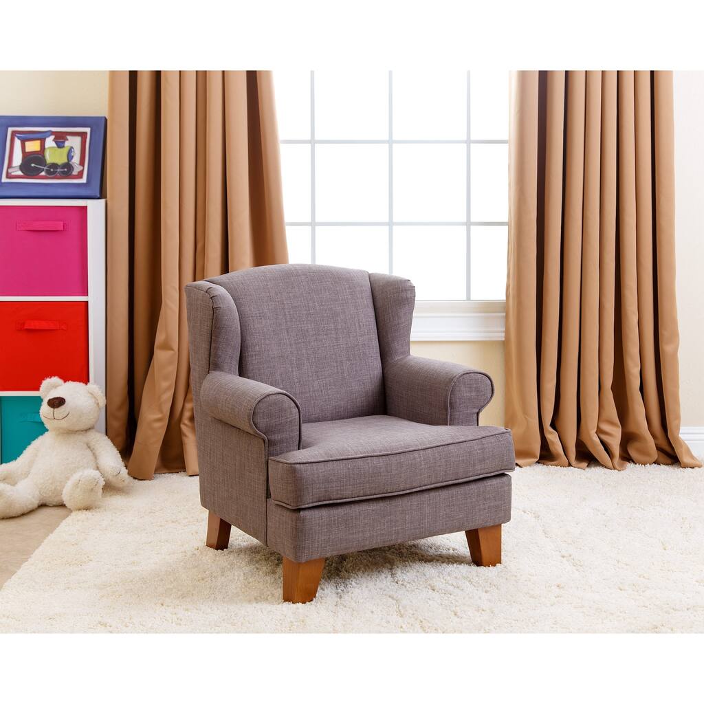Abbyson Kids Lorraine Wingback Grey Mini Chair