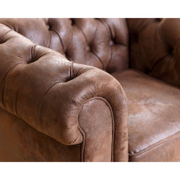 Shop Abbyson Kids Antique Brown Velvet Chesterfield Rj Mini Sofa