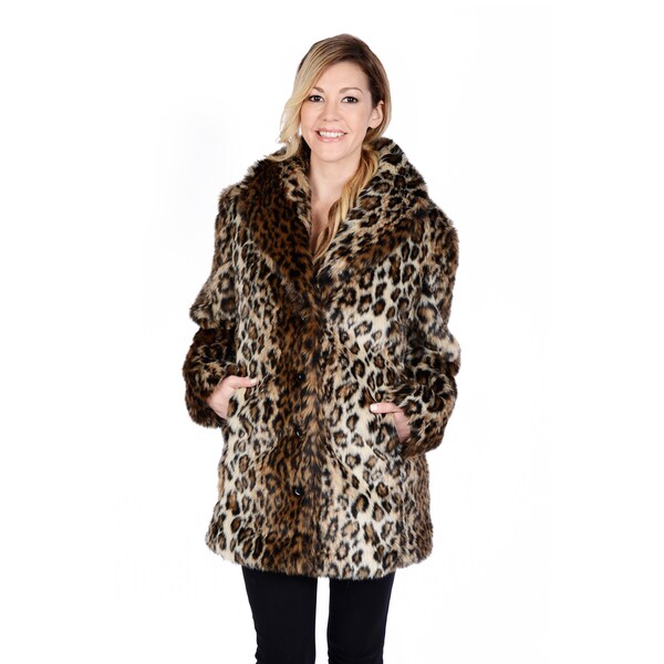 Excelled Women's Leopard Faux Fur