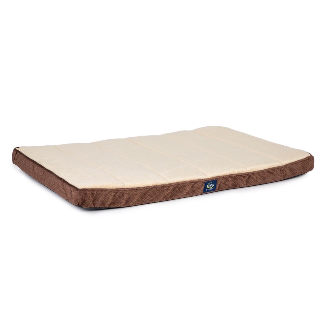 Serta Orthopedic Memory Foam Dog & Cat Crate Mat, Small, Mocha