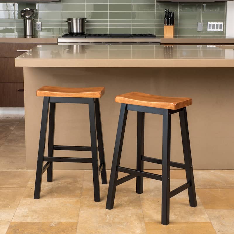 Pomeroy 29-inch Saddle Wood Barstool (Set of 2) by Christopher Knight Home