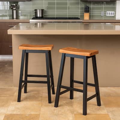 Pomeroy 29-inch Saddle Wood Barstool (Set of 2) by Christopher Knight Home