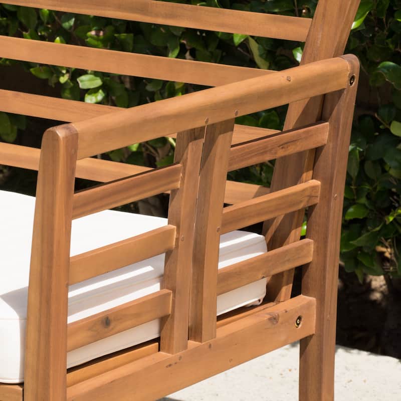 Caydon 4-piece Acacia Wood Patio Chat Set by Christopher Knight Home