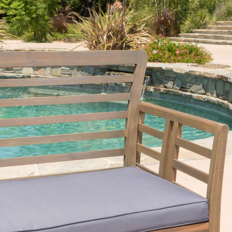 Caydon 4-piece Acacia Wood Patio Chat Set by Christopher Knight Home