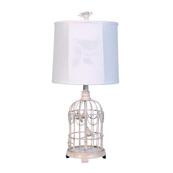 Somette Birdcage Weathered Cream 24-inch Table Lamp