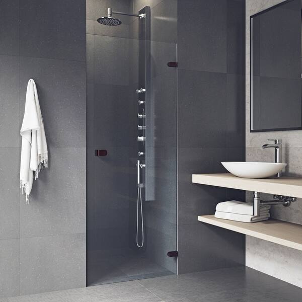 Shop Vigo Tempo Clear Adjustable Frameless Shower Door Free