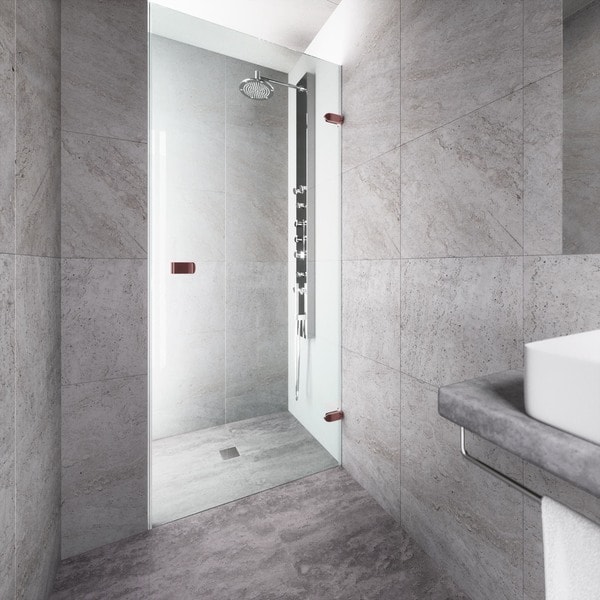 Shop VIGO Tempo 30-inch Adjustable Frameless Shower Door ...