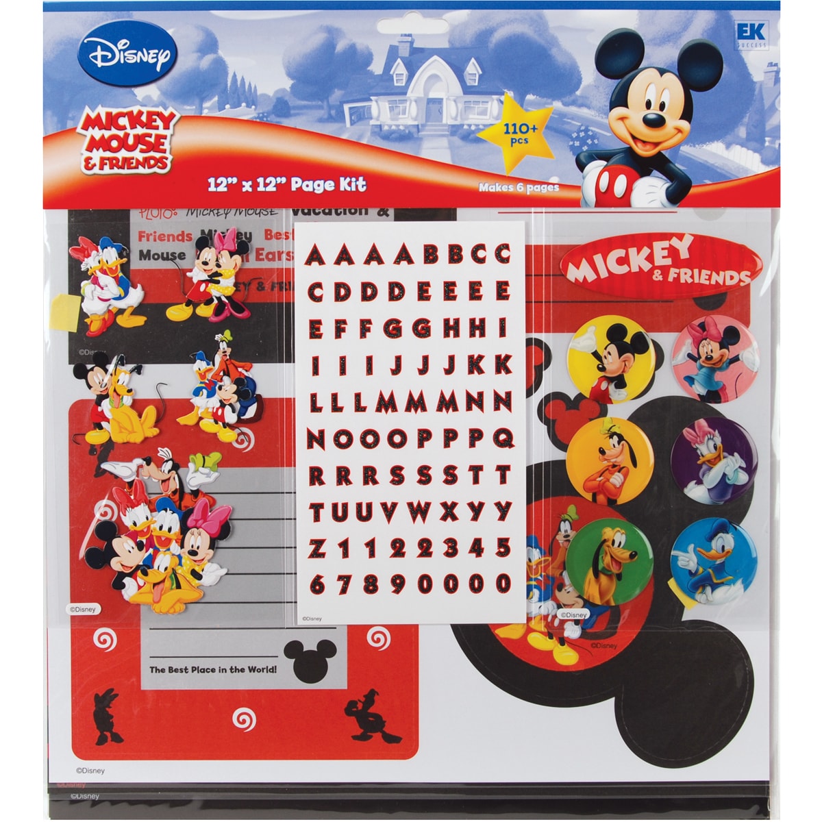 Disney Mickey Mouse Scrapbook 10 Page 12“X 12“ Includes Bonus Stickers Paper