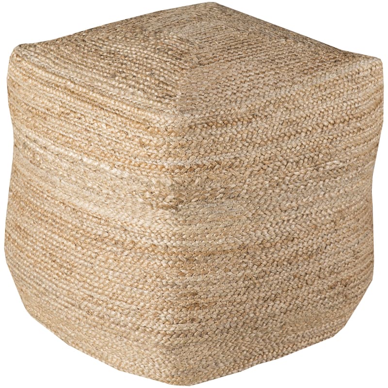 Artistic Weavers Solid Orly Square Jute 18-inch Pouf - Pouf - Polyester - Single