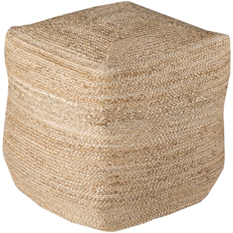 Solid Orly Square Jute 18-inch Pouf