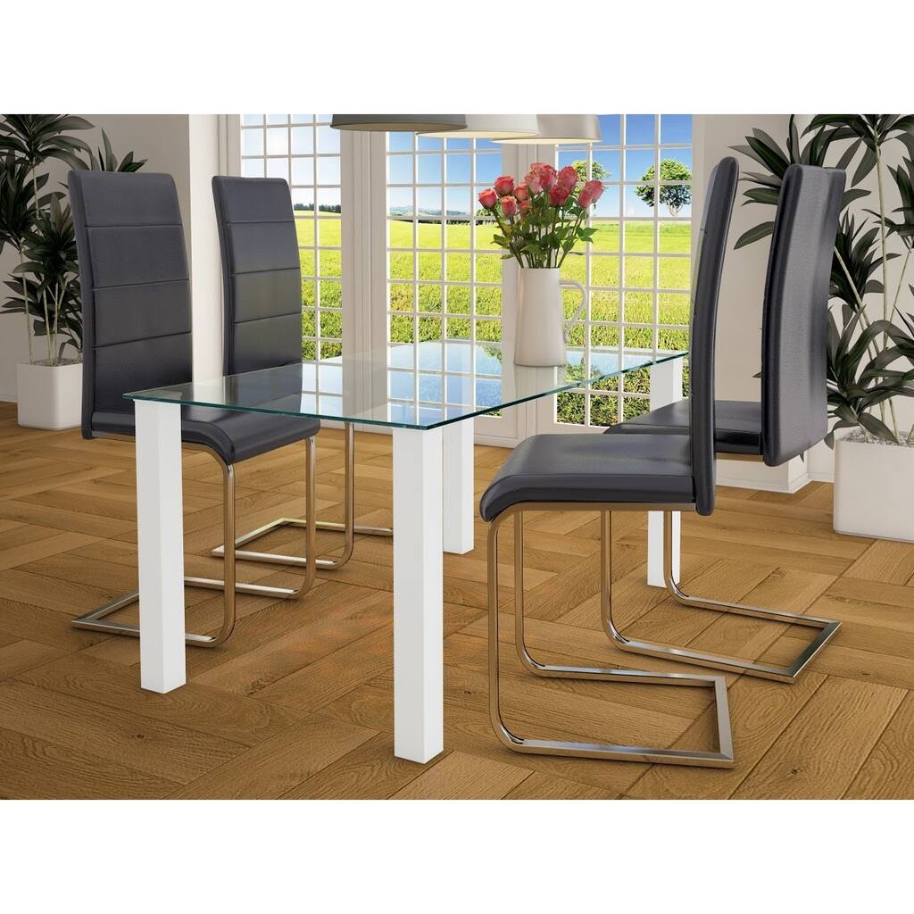 Scandinavian Lifestyle Norma High-gloss Large Glass Dining Table - White