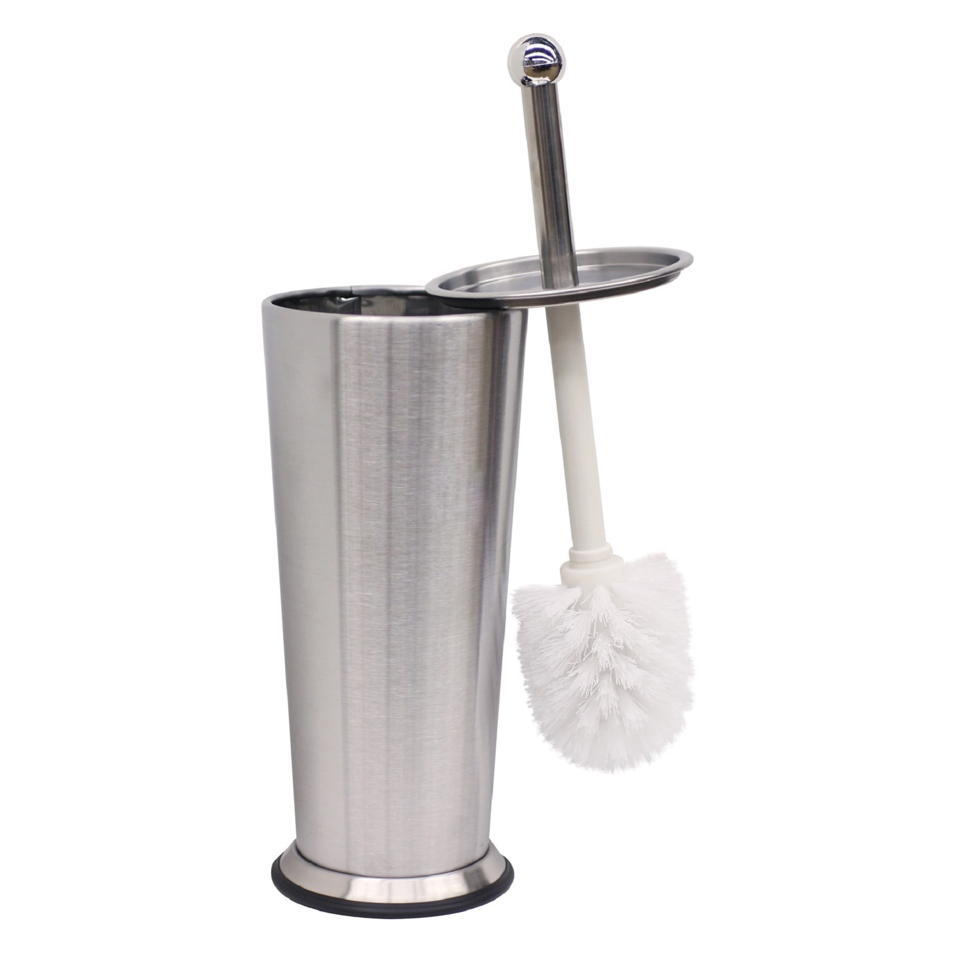 Home Basics Brushed Stainless Steel Tapered Toilet Brush Holder - On Sale -  Bed Bath & Beyond - 10565563