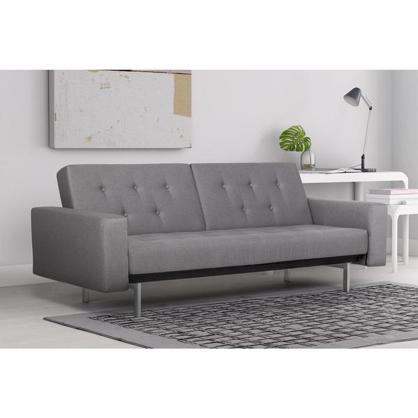Shop DHP Light Grey Premium City Linen Queen Futon Free Shipping