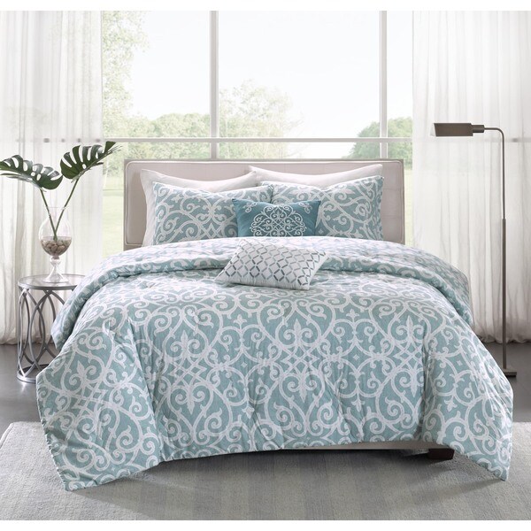 Madison Park Pure Lucia 5-piece Cotton Percale Reversible Comforter Set