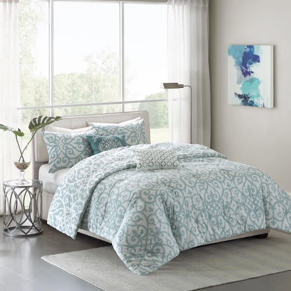 Shop Madison Park Pure Lucia 5 Piece Cotton Percale Reversible