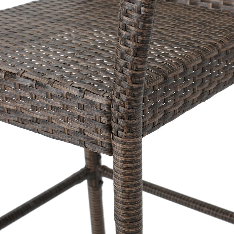 Delfina Outdoor Wicker Barstool (Set of 4) by Christopher Knight Home - 24.80"L x 24.35"W x 46.50"H