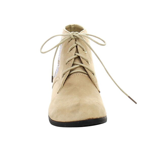 lace up booties low heel