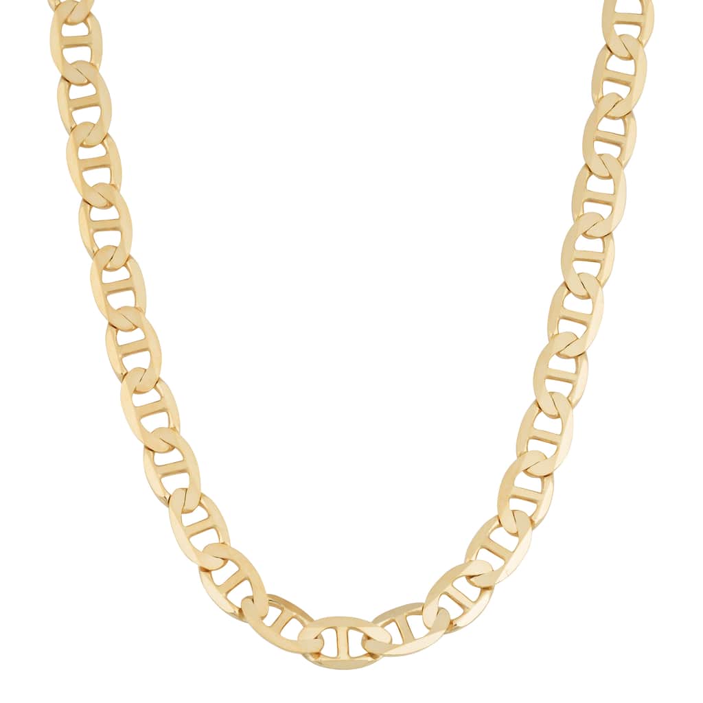Fremada 14k Yellow Gold 5-mm Solid High Polish Mariner Link Necklace