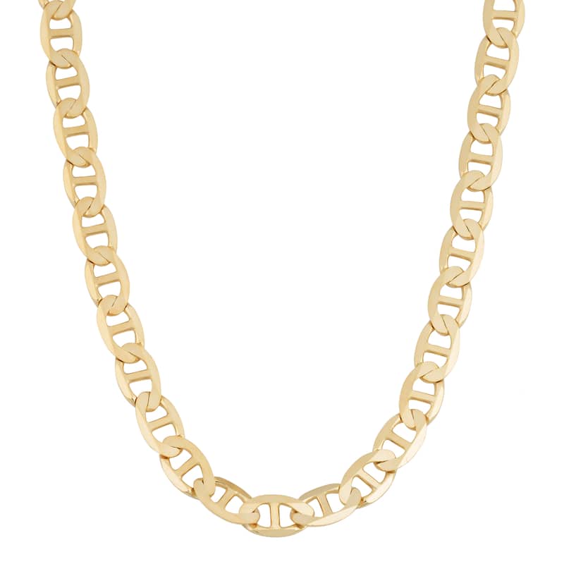 Fremada 14k Yellow Gold 5-mm Solid High Polish Mariner Link Necklace