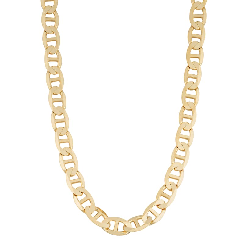 Fremada 14k Yellow Gold 4.35-mm Solid High Polish Mariner Link Necklace