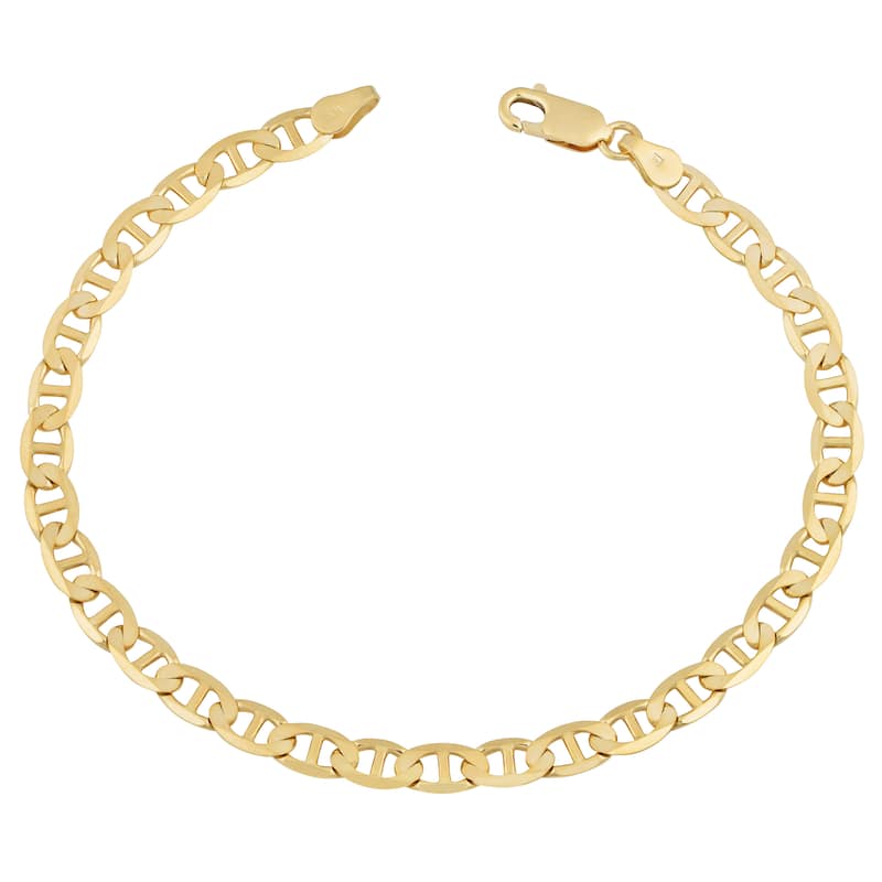 Fremada 14k Yellow Gold 5-mm Solid High Polish Mariner Link Bracelet