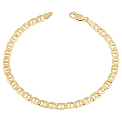 Fremada 14k Yellow Gold 5-mm Solid High Polish Mariner Link Bracelet