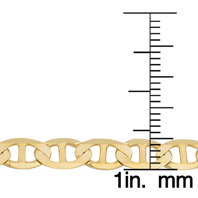 Fremada 14k Yellow Gold 5-mm Solid High Polish Mariner Link Bracelet