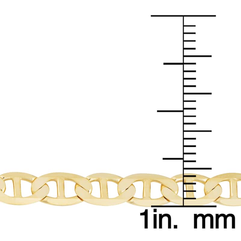 Fremada 14k Yellow Gold 4.35-mm Solid High Polish Mariner Link Bracelet