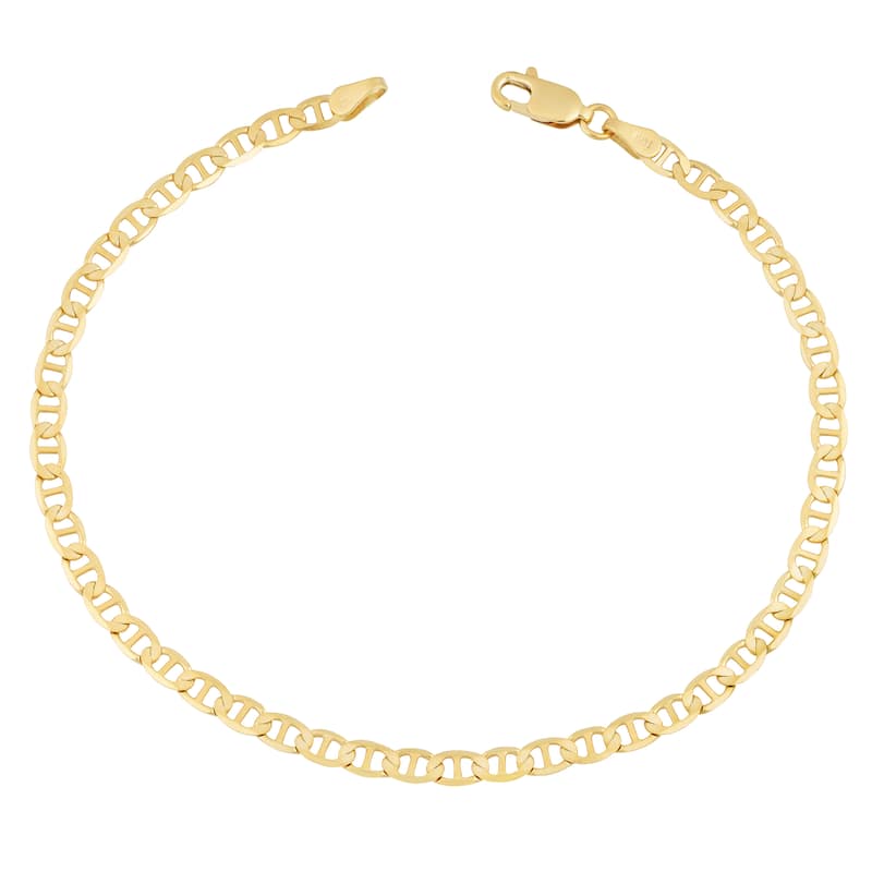Fremada 14k Yellow Gold 4.35-mm Solid High Polish Mariner Link Bracelet