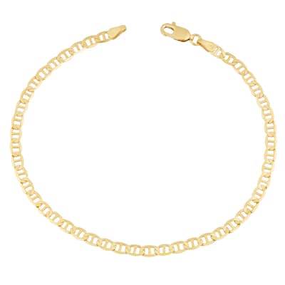 Fremada 14k Yellow Gold 4.35-mm Solid High Polish Mariner Link Bracelet